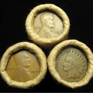 Historic Shotgun Coin Rolls - Indian Head Caps w/Wheat Lincoln Cents
